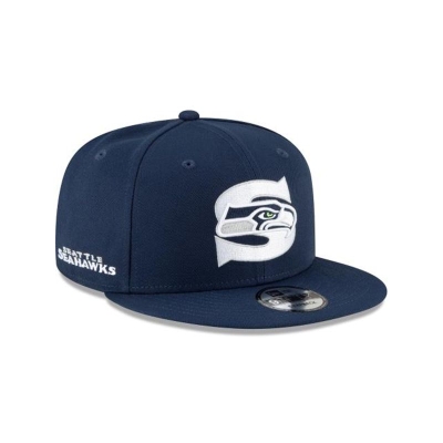 Blue Seattle Seahawks Hat - New Era NFL Logo Mix 9FIFTY Snapback Caps USA6954270